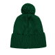 Шапка с литерой «Л» с подворотом и помпоном (зелёная)