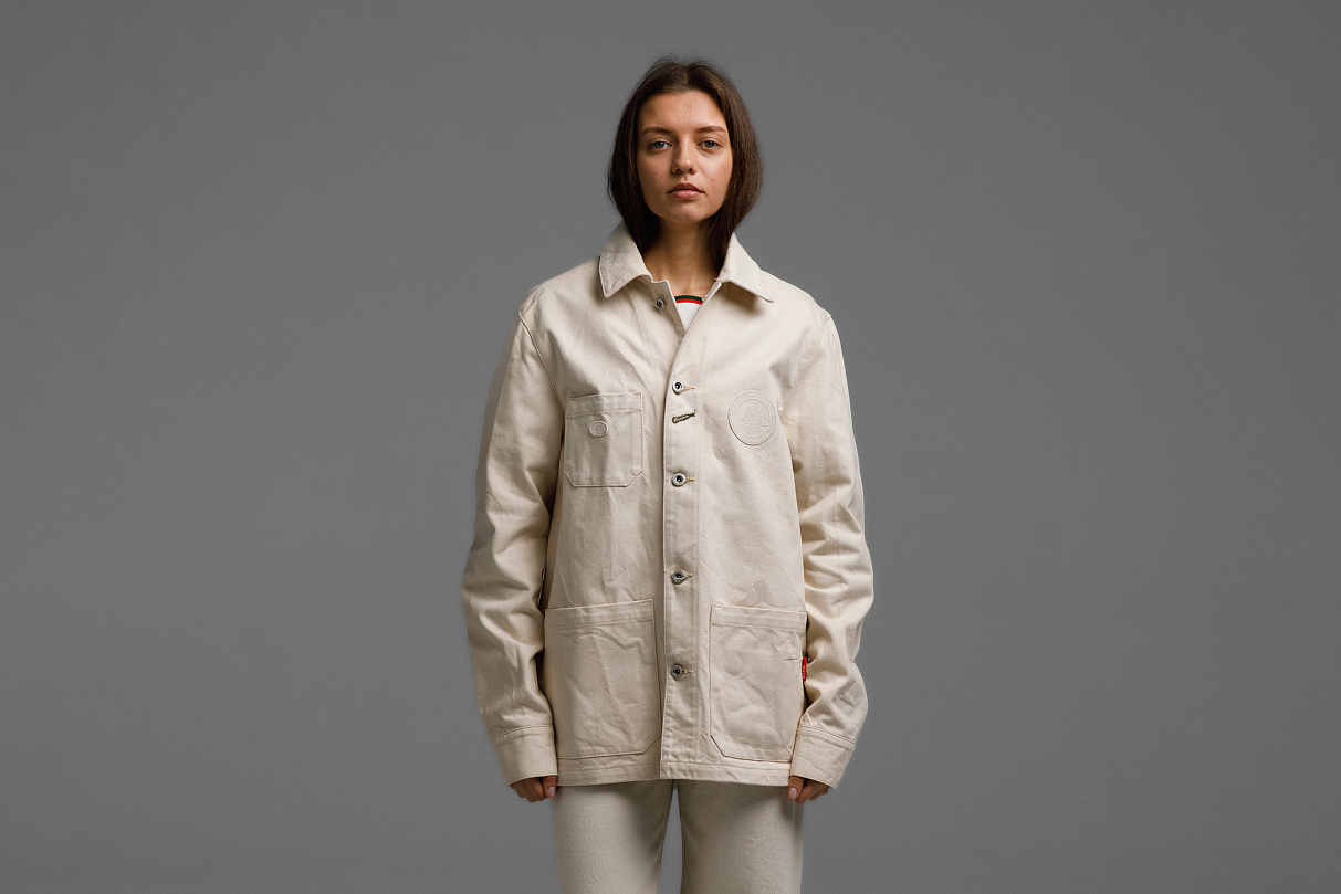 Куртка железнодорожного рабочего (слоновая кость) ЧРКЗВ x ПЛНБ (S)