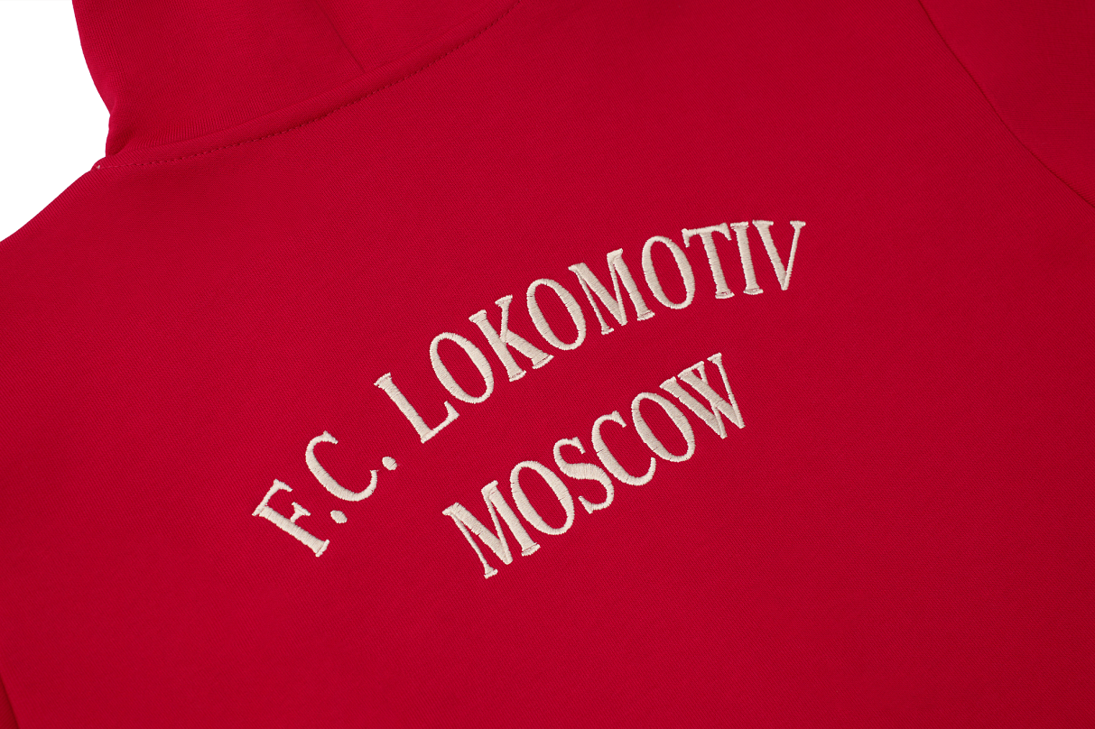 Худи на молнии 2004 Красный с цветной эмблемой (M)