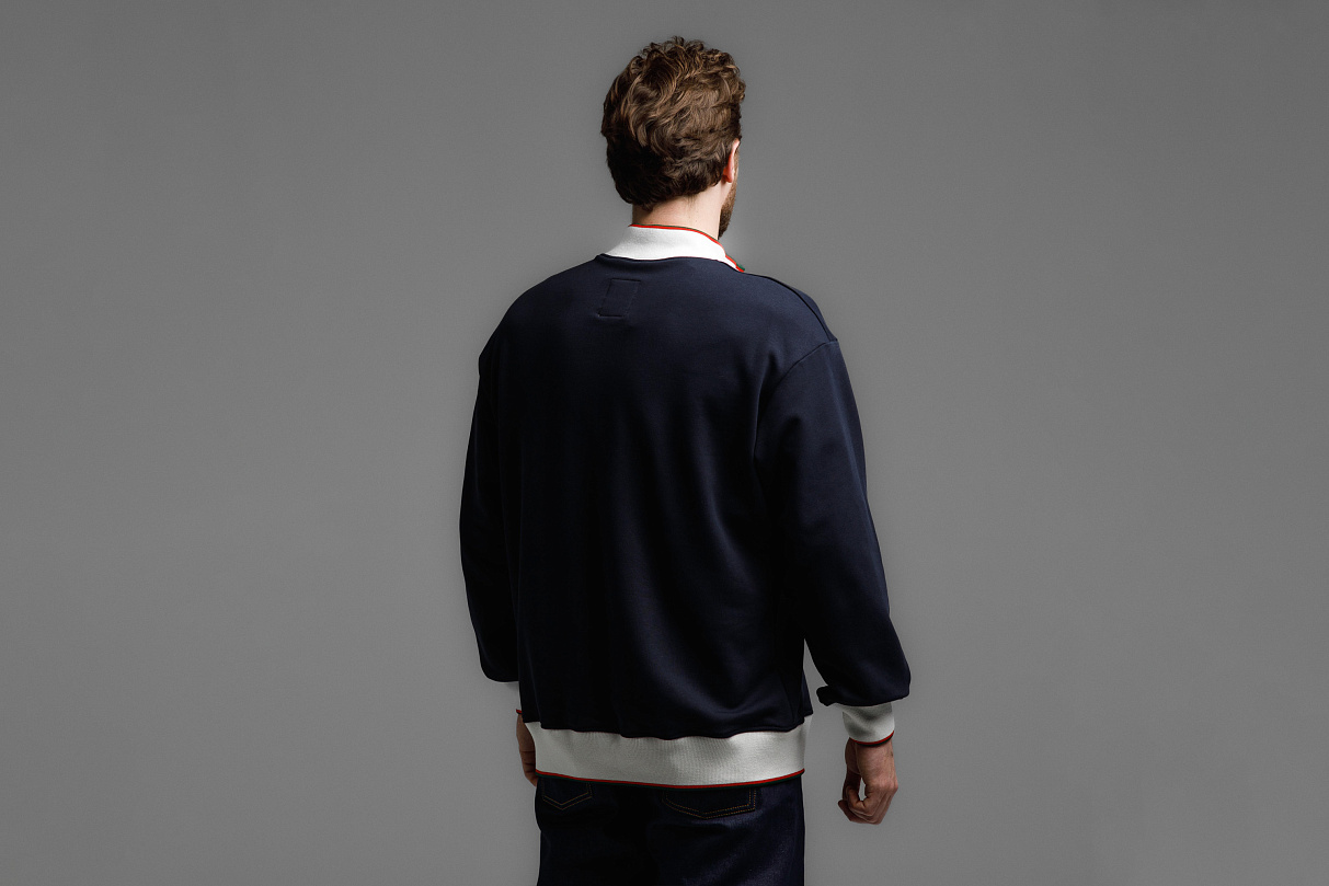 Кофта 1/4 зип (тёмно-синий) ЧРКЗВ x ПЛНБ (S)