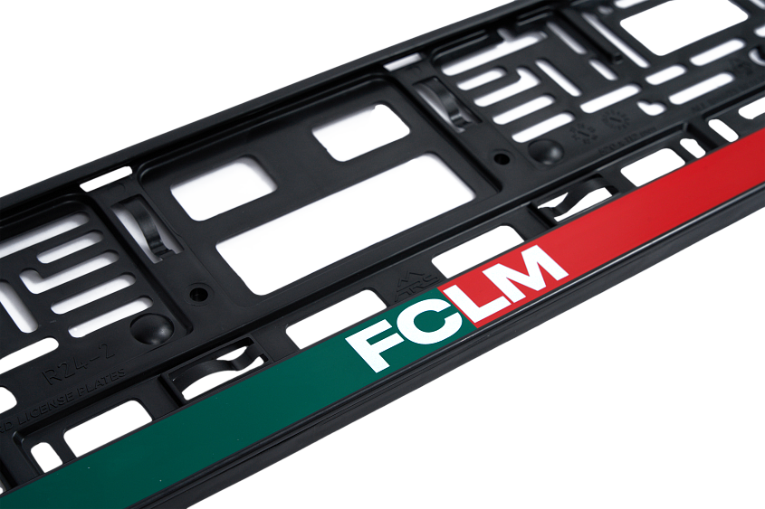Рамка автомобильного номера Автостандарт черная шелкография FCLM