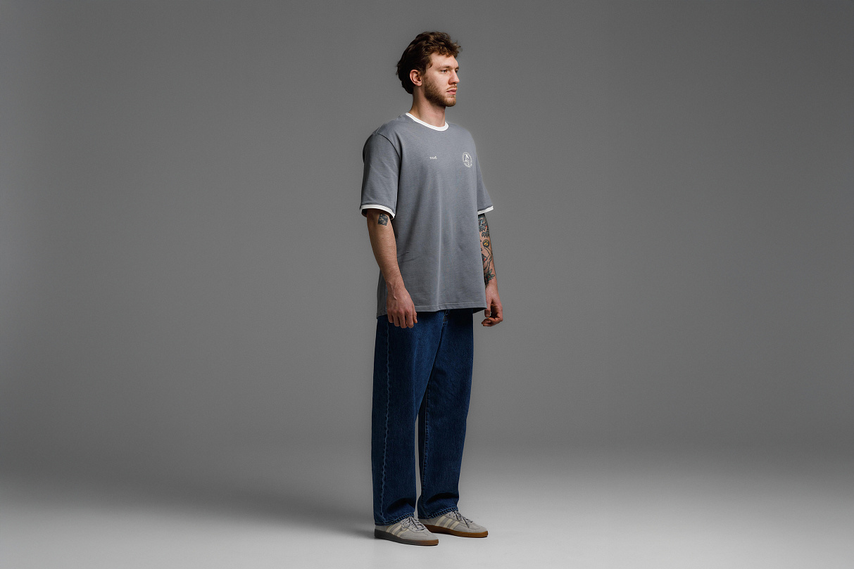 Джинсы голубые свободного кроя ЧРКЗВ x ПЛНБ (S)