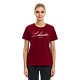 Футболка женская с каллиграфической надписью (бордовая) (XS)
