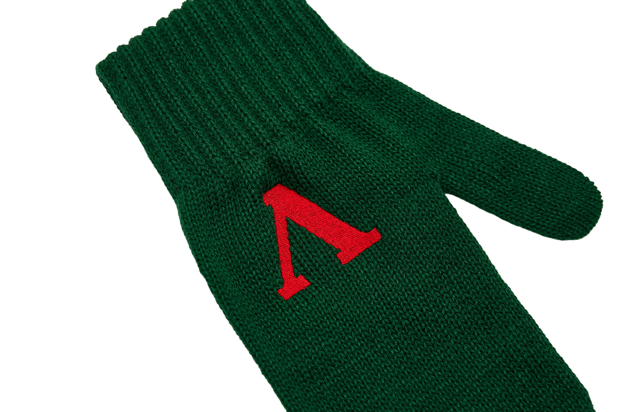 Варежки с литерой «Л» (зелёные)