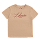 Футболка женская с каллиграфической надписью (бежевая) (XS)
