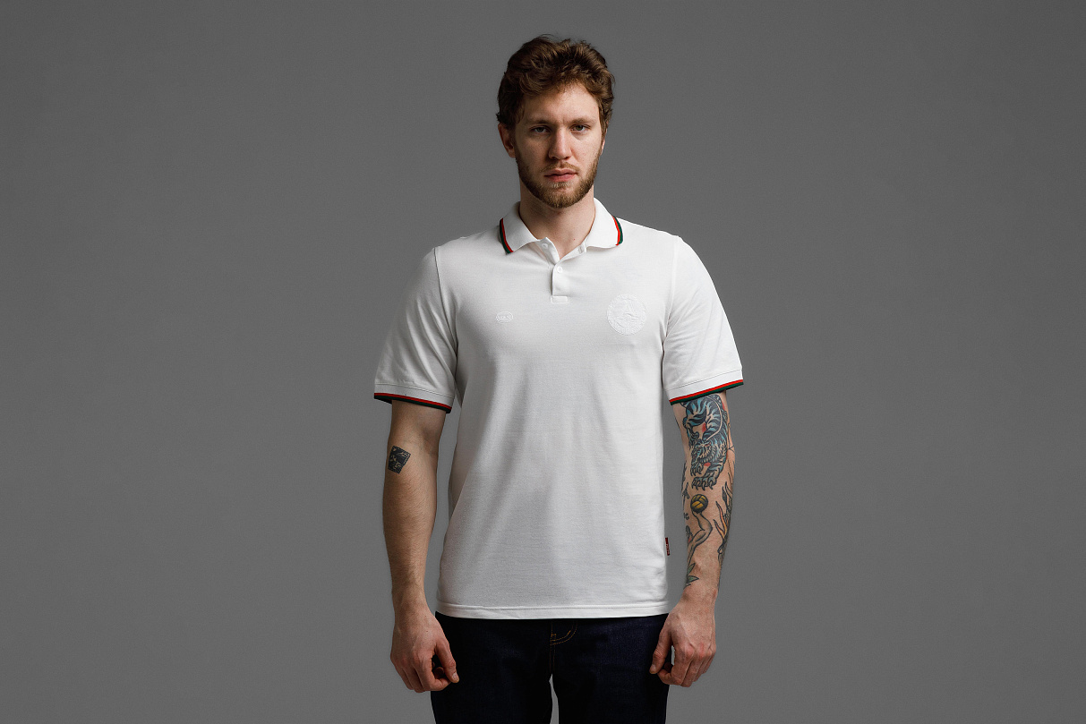 Рубашка -поло (слоновая кость) с эмблемой ЧРКЗВ x ПЛНБ (S)