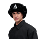 Шапка-ушанка черная с логотипом