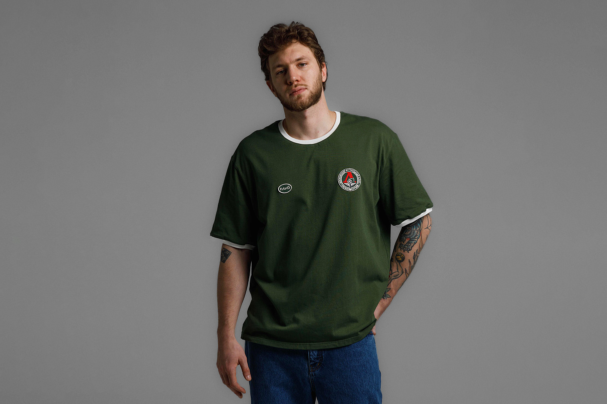 Футболка свободного кроя (зелёная) с эмблемой ЧРКЗВ x ПЛНБ (XS)