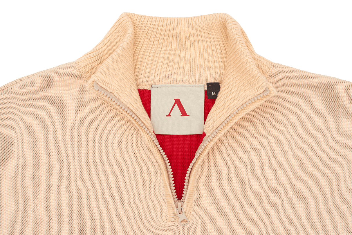 Свитер с молнией и литерой «Л» (белый) (S)