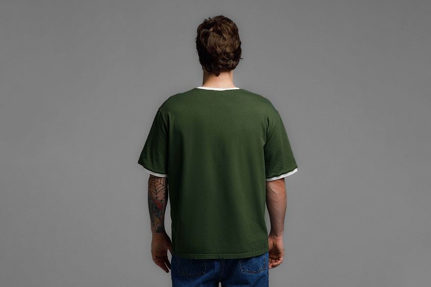 Футболка свободного кроя (зелёная) с эмблемой ЧРКЗВ x ПЛНБ (XS)