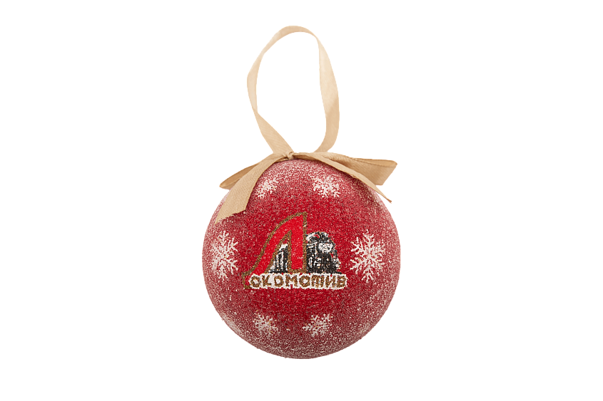 Набор из 6-и пластиковых елочных шаров Локомотив «Ретро» (с обсыпкой имитирующей снег)