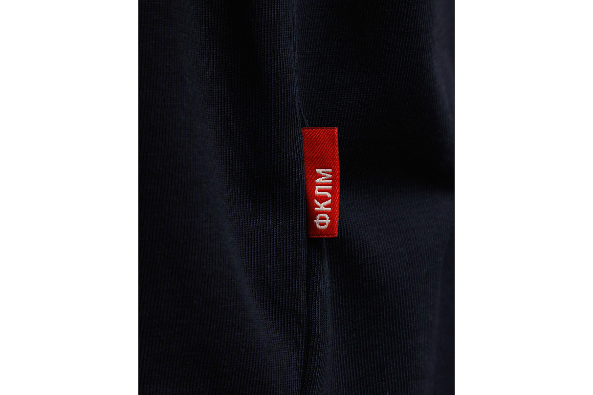 Футболка свободного кроя (тёмно-синяя) с эмблемой ЧРКЗВ x ПЛНБ (XS)