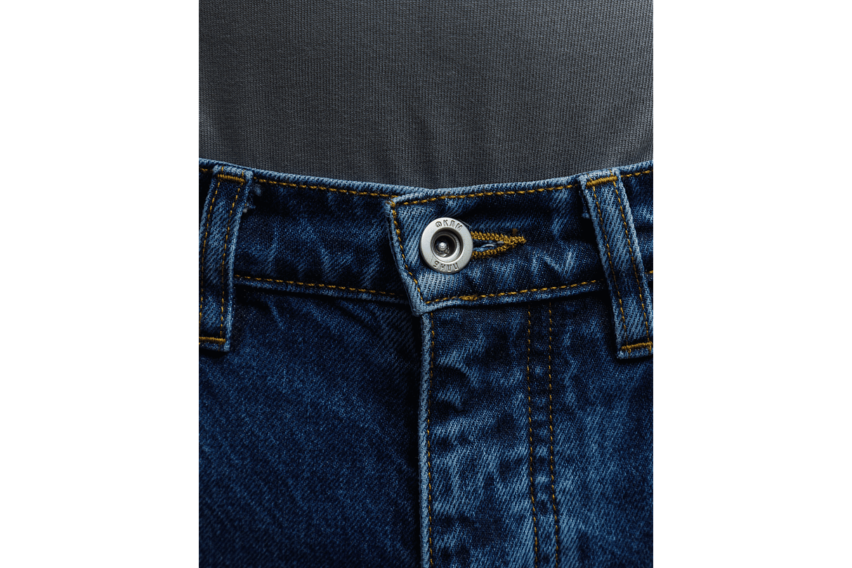 Джинсы голубые свободного кроя ЧРКЗВ x ПЛНБ (S)