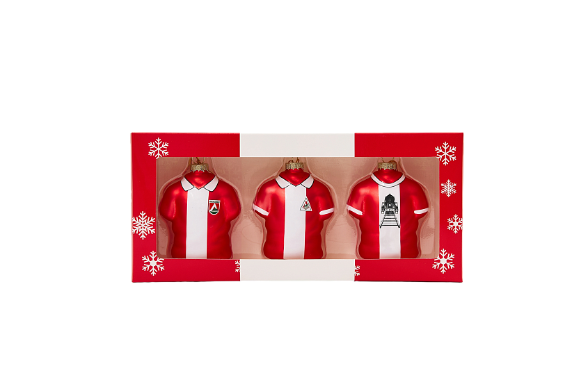 Набор стеклянных елочных украшений из 3-х маек Локомотив «Ретро»