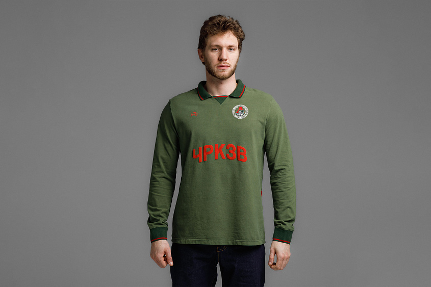 Рубашка -поло с длинным рукавом (тёмно - зелёная) ЧРКЗВ x ПЛНБ (S)
