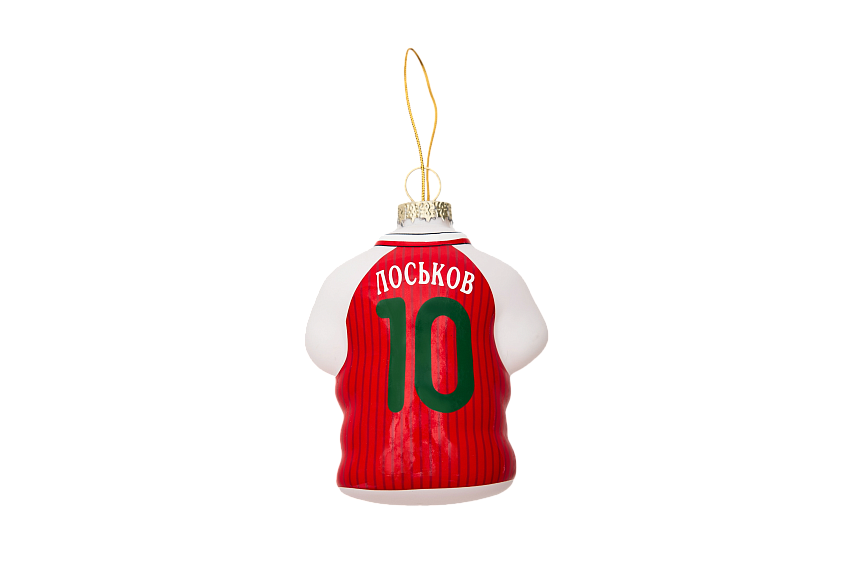 Набор стеклянных елочных украшений из 3-х маек Локомотив «Лоськов, Сычев, Эдер»