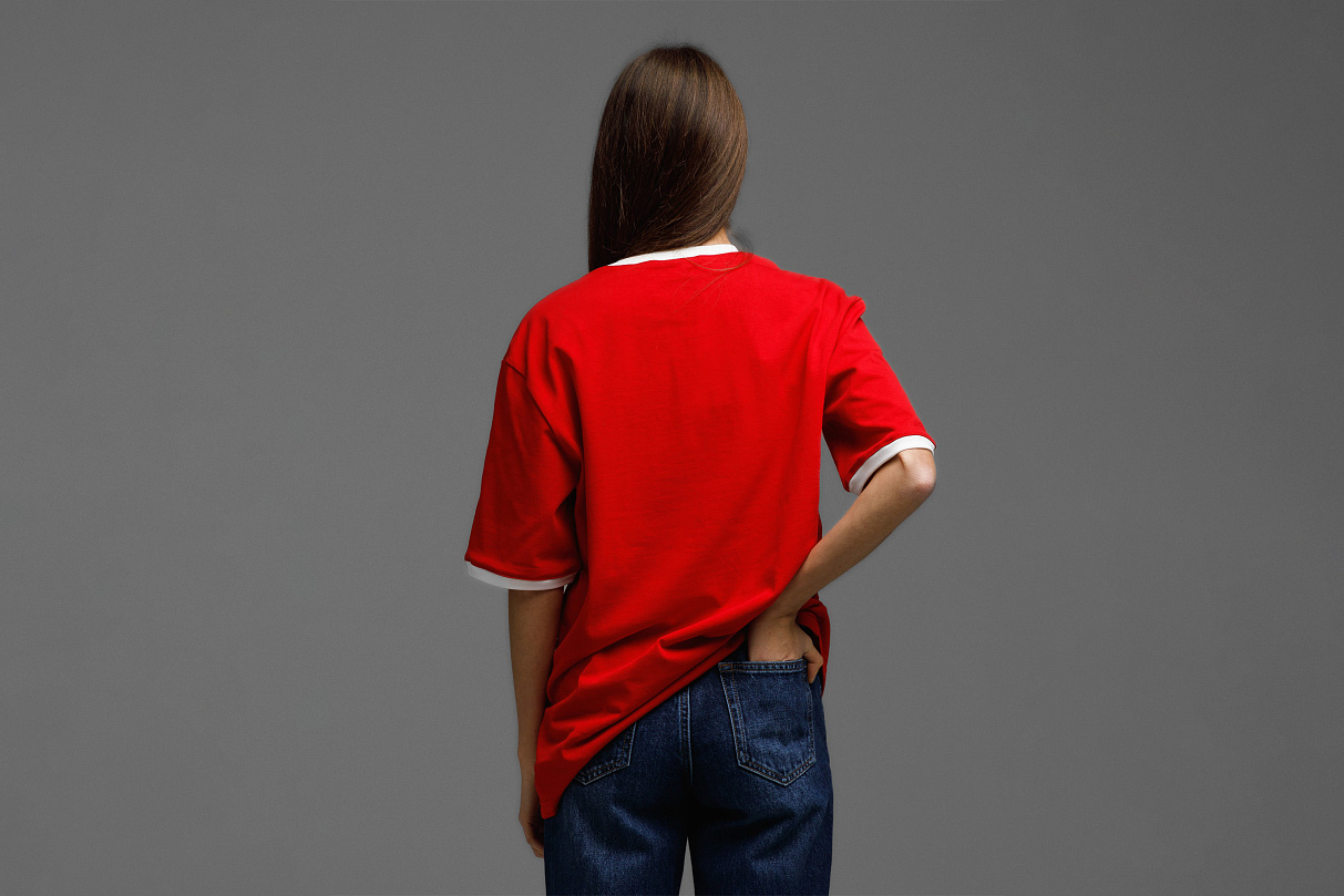 Футболка свободного кроя (красная) с эмблемой ЧРКЗВ x ПЛНБ (XS)