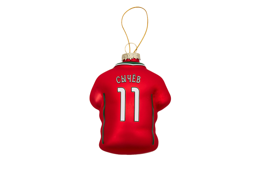 Набор стеклянных елочных украшений из 3-х маек Локомотив «Лоськов, Сычев, Эдер»