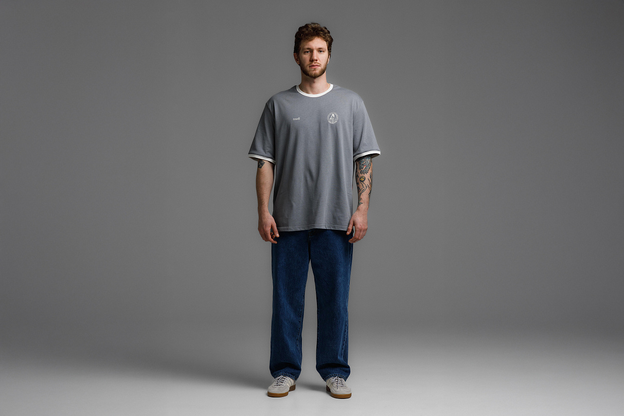 Джинсы голубые свободного кроя ЧРКЗВ x ПЛНБ (S)