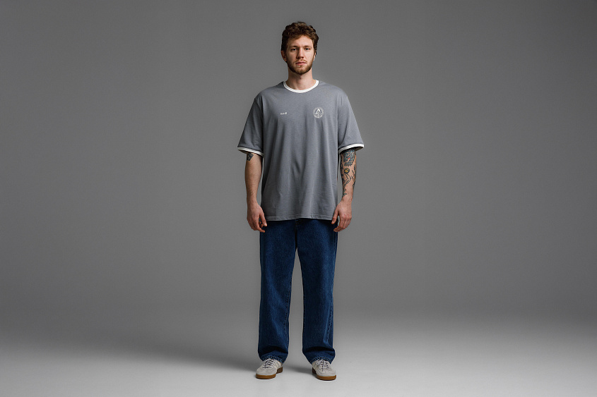 Джинсы голубые свободного кроя ЧРКЗВ x ПЛНБ (S)