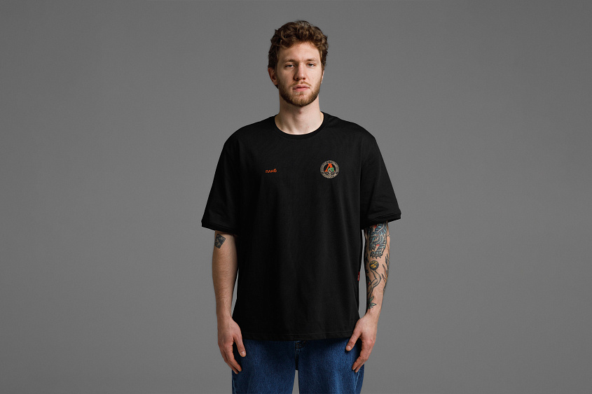 Футболка свободного кроя (чёрная) ЧРКЗВ x ПЛНБ (XS)