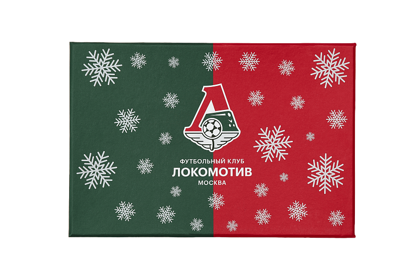 Набор из 6-и пластиковых елочных шаров Локомотив (с обсыпкой имитирующей снег)