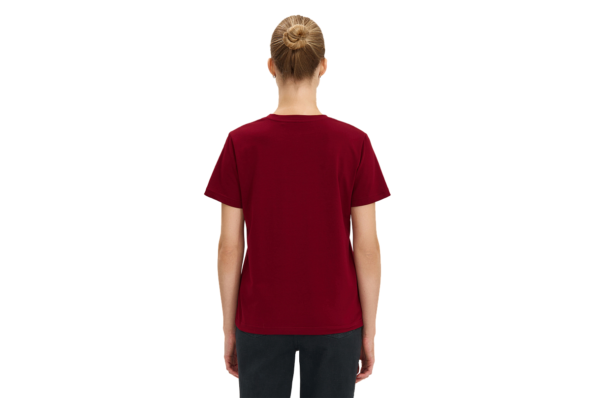 Футболка женская с аббревиатурой (бордовая) (XS)