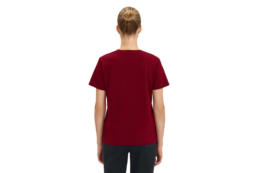 Футболка женская с аббревиатурой (бордовая) (XS)