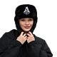 Шапка-ушанка черная с логотипом
