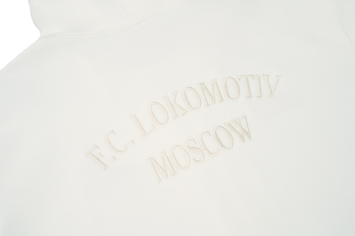 Худи на молнии 2004 Белый с цветной эмблемой (M)