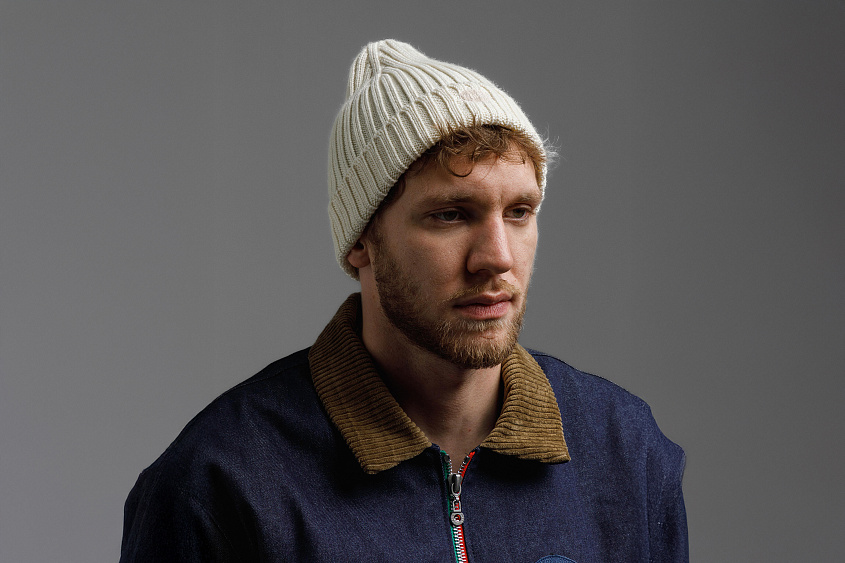 Шапка вязаная (слоновая кость ) ЧРКЗВ х ПЛНБ