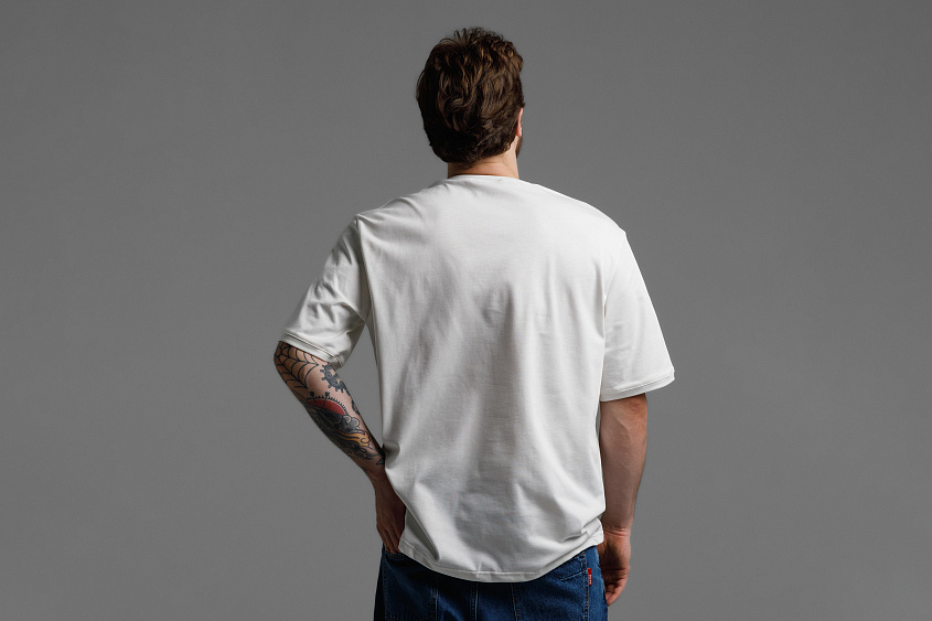 Футболка свободного кроя (белая) с эмблемой ЧРКЗВ x ПЛНБ (XS)