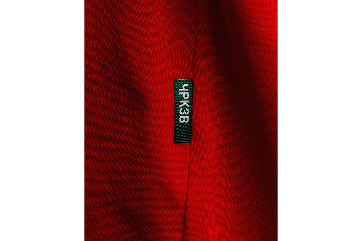 Футболка свободного кроя (красная) с эмблемой ЧРКЗВ x ПЛНБ (XS)