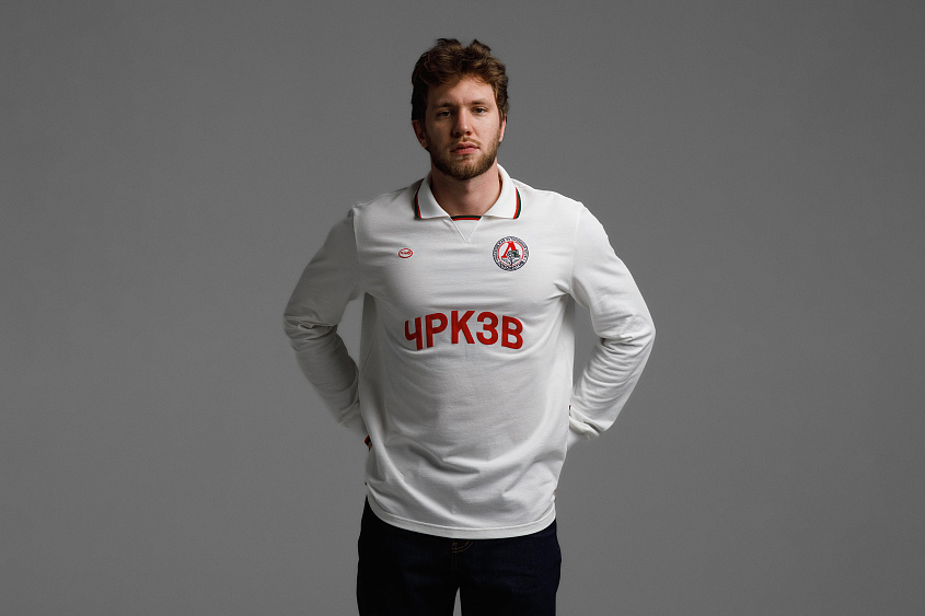 Рубашка -поло с длинным рукавом (слоновая кость) ЧРКЗВ x ПЛНБ (S)