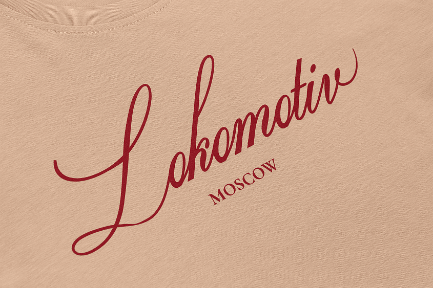 Футболка женская с каллиграфической надписью (бежевая) (XS)