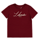 Футболка женская с каллиграфической надписью (бордовая) (XS)