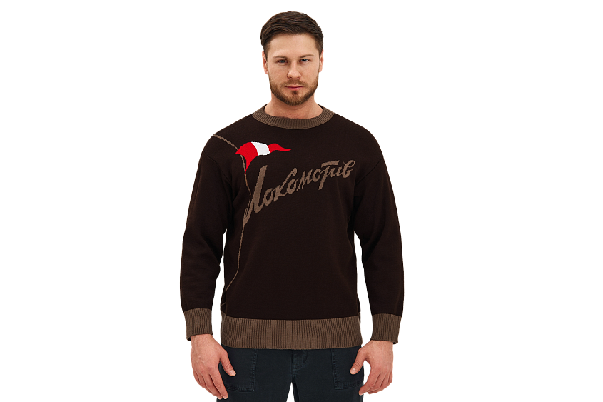 Свитер с флагом (коричневый) (2XL)