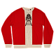 Свитер с эмблемой 1936 года и фирменной полосой (красно-белый) (S)