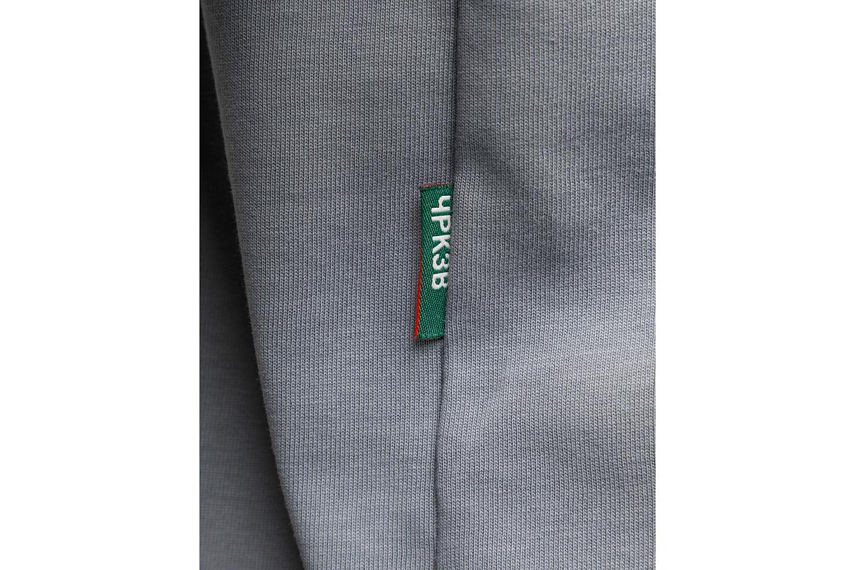 Футболка свободного кроя (серая) с эмблемой ЧРКЗВ x ПЛНБ (XS)