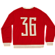 Свитер с эмблемой 1936 года и фирменной полосой (красно-белый) (S)