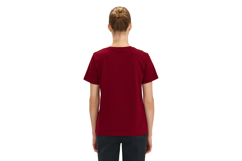 Футболка женская с каллиграфической надписью (бордовая) (XS)