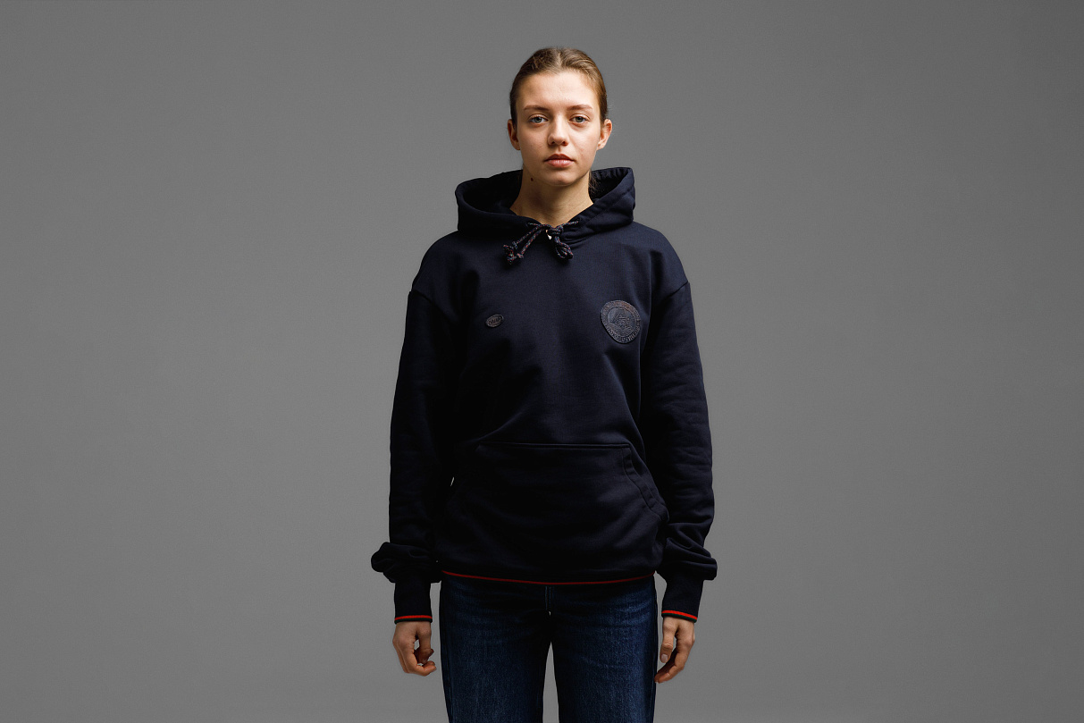 Худи (тёмно - синий) ЧРКЗВ x ПЛНБ (S)