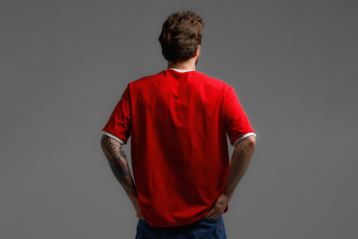 Футболка свободного кроя (красная) с эмблемой ЧРКЗВ x ПЛНБ (XS)