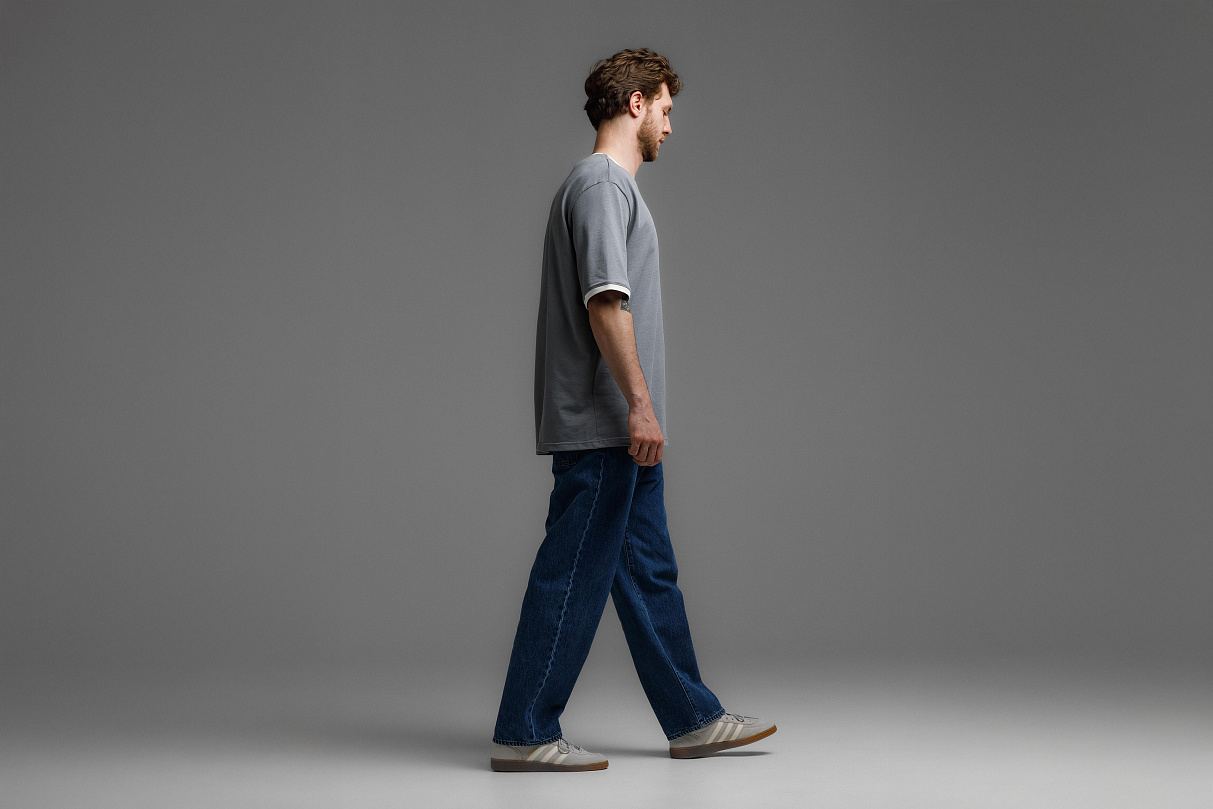 Джинсы голубые свободного кроя ЧРКЗВ x ПЛНБ (S)