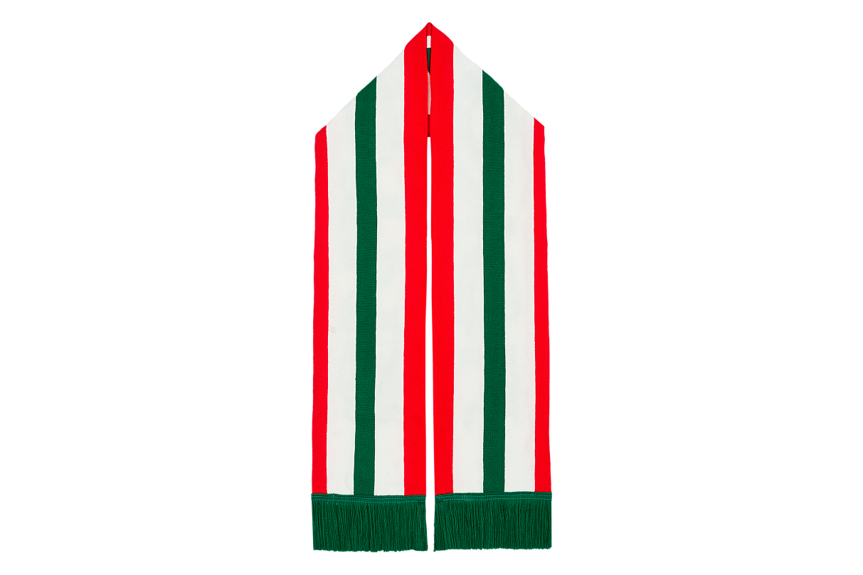 Шарф «Локомотив» с фирменной полосой красно-тёмно-зелёный