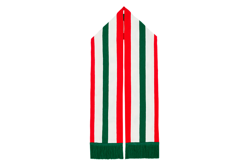 Шарф «Локомотив» с фирменной полосой красно-тёмно-зелёный