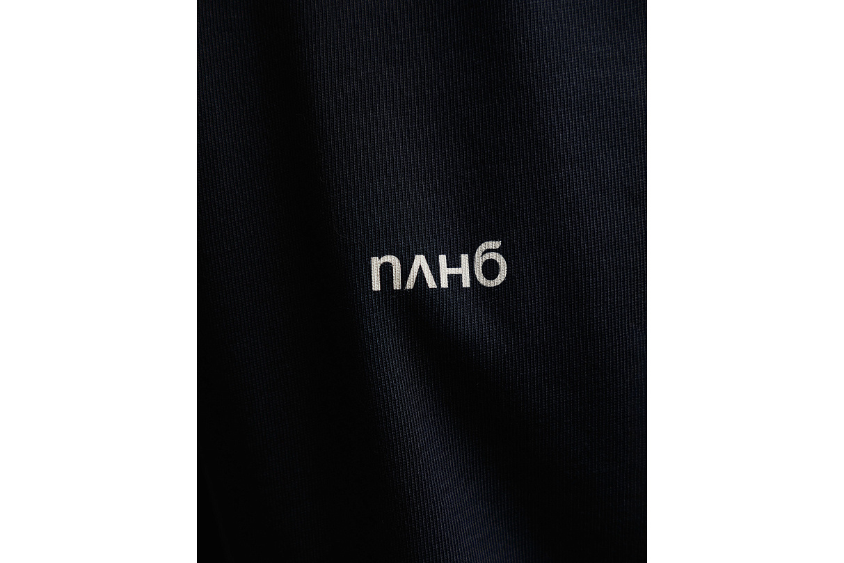 Футболка свободного кроя (тёмно-синяя) с эмблемой ЧРКЗВ x ПЛНБ (XS)