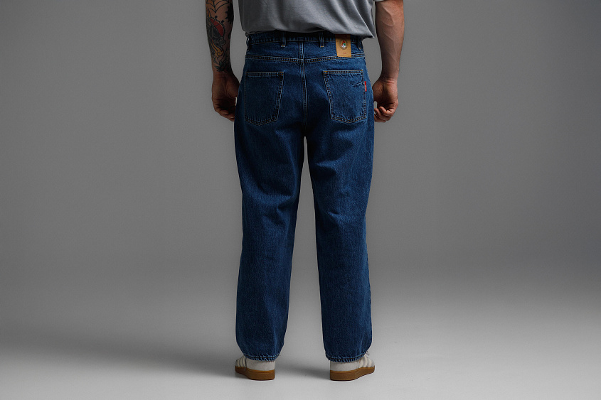 Джинсы голубые свободного кроя ЧРКЗВ x ПЛНБ (S)