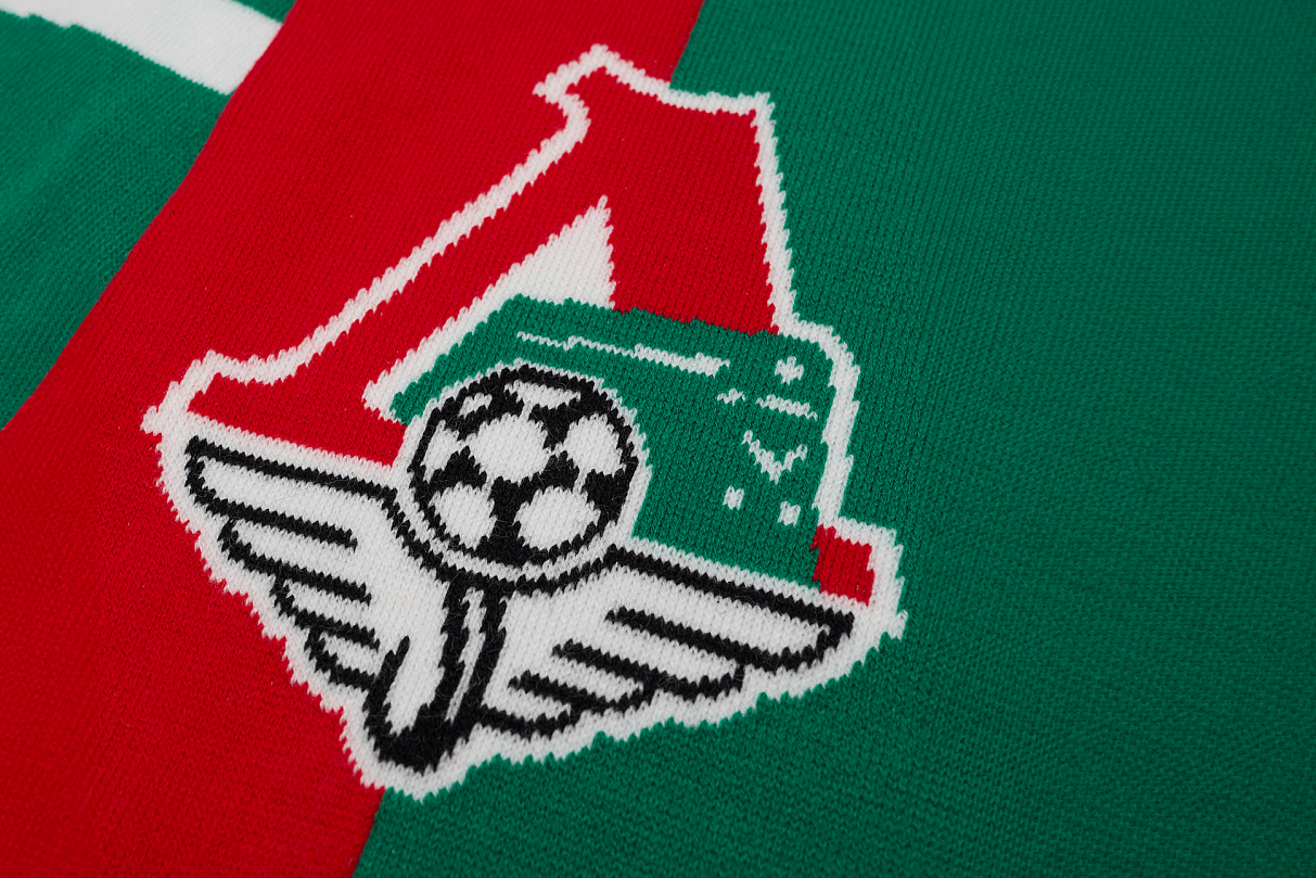 Шарф FC Lokomotv Russian Railways 2004-2024 красно-зелено-белый горизонтальная полоса