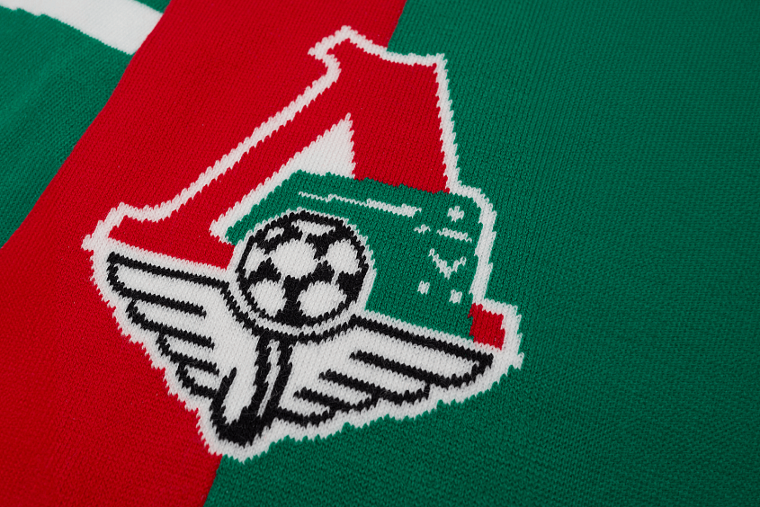 Шарф FC Lokomotv Russian Railways 2004-2024 красно-зелено-белый горизонтальная полоса